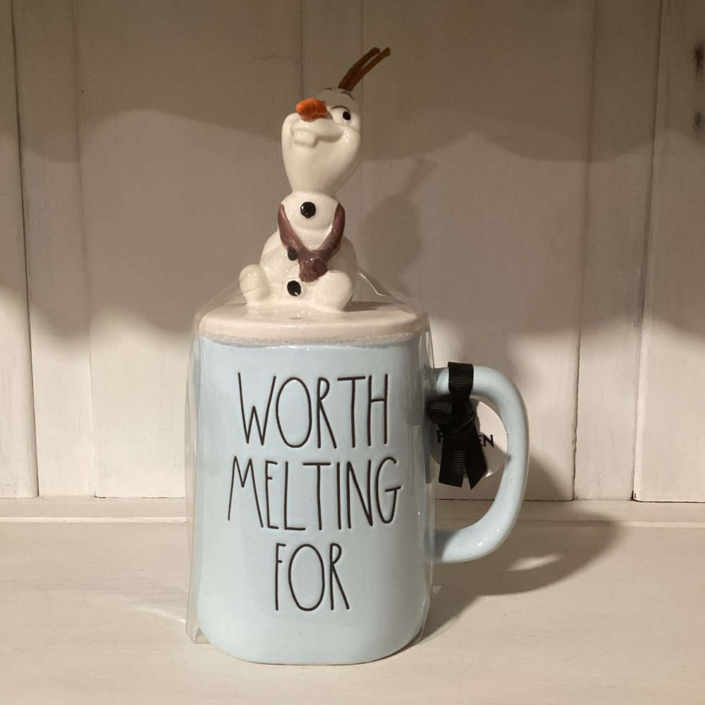 Rae Dunn Disney Frozen Olaf Topper Ceramic Mug Worth Melting For